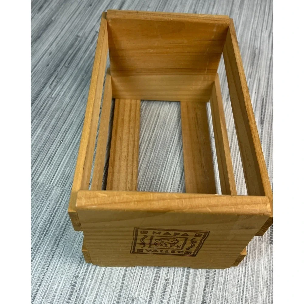 Napa Valley Small Wooden Crate Decorative CD Storage Box Rustic Display 10x6x5.5